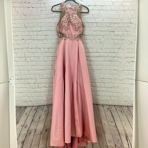 Rachel Allan Exclusive Fun Fashion Romper Dress over skirt Blush Pink size 6